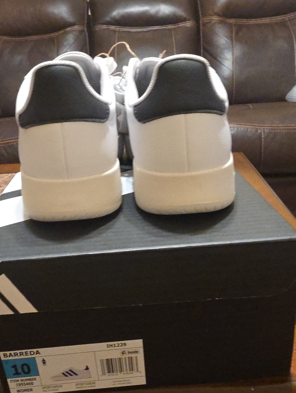 Adidas White and Black Barreda Lace-Up Sneakers - Picture 4 of 4